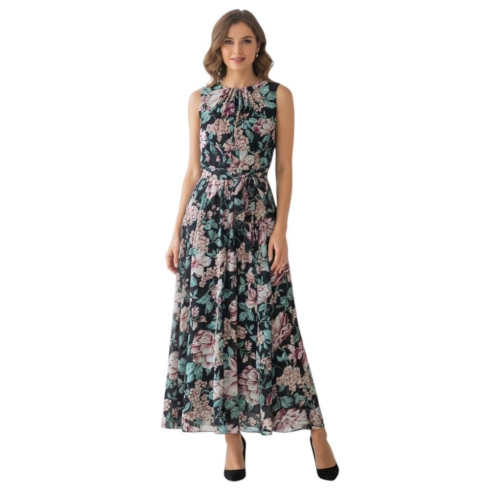 Alexa B Nites Floral A Line Maxi Dress Petite, 8P